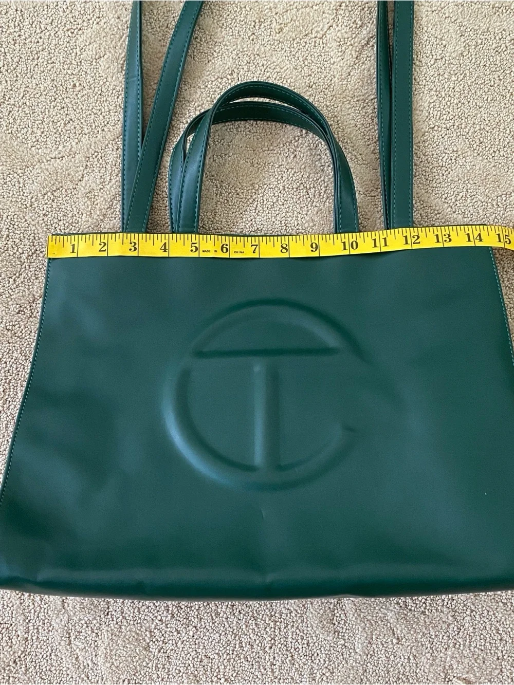 Telfar Medium Shopping Bag Dark Olive Vegan Leather Tote Crossbody